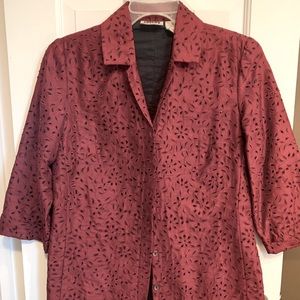 Burgundy/black jacket with black sparkle beads